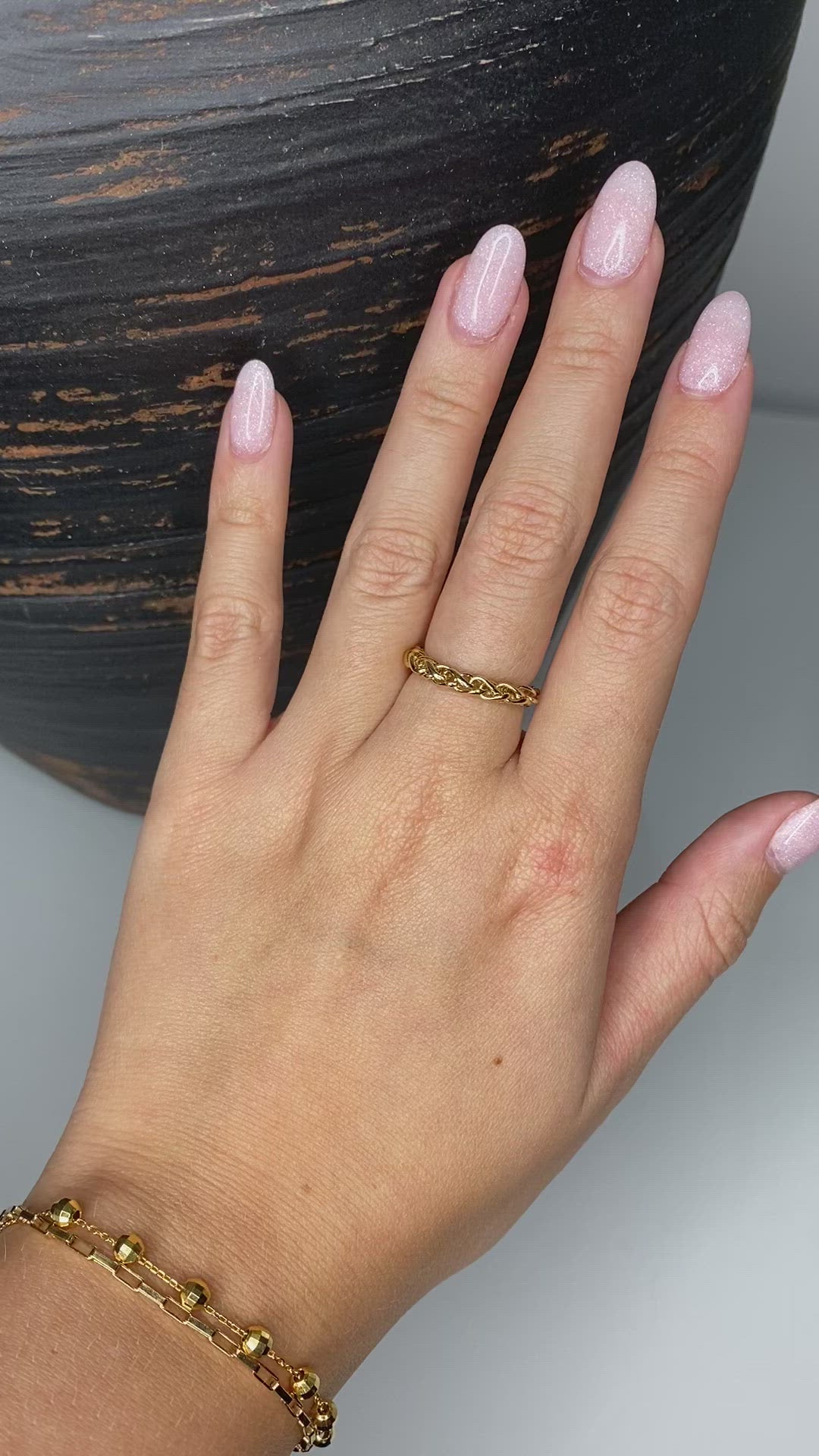 Chunky Woven Chain Ring | Unisex Textured Statement Band